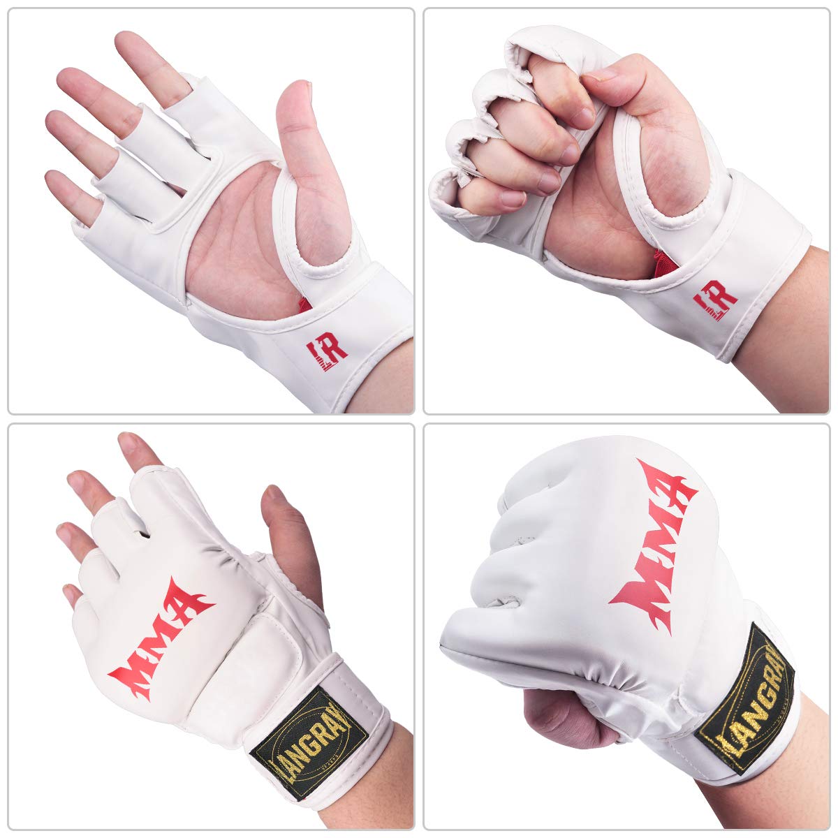 Amazon | LangRay ハーフフィンガー グローブ 手袋 MMA 総合格闘技